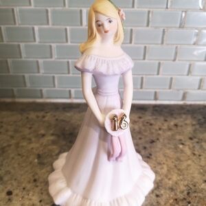 Vintage 1981 Enesco Porcelain Growing Up Birthday Girl Age 16  Figurine 7. 5"